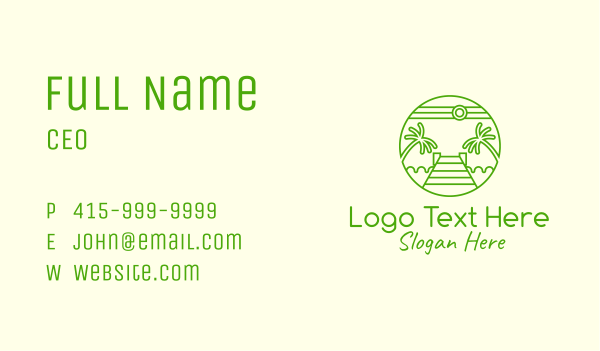 Palm Tree Beach Tourism Business Card Design Image Preview