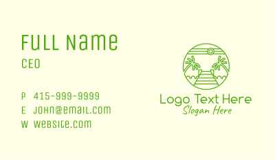 Palm Tree Beach Tourism Business Card Image Preview
