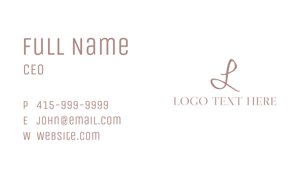 Feminine Elegant Letter Business Card Design Image Preview