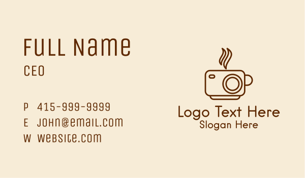 Camera Cup Cafe  Business Card Design Image Preview