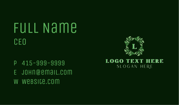 Natural Organic Farm Business Card Design Image Preview