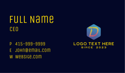 Cyber Tech Letter D Business Card Image Preview