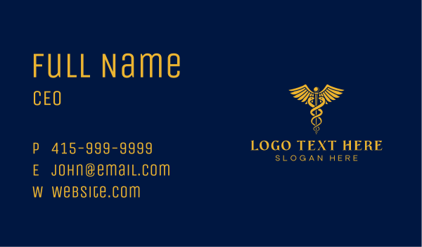 Medical Wing Snake Staff Business Card Design Image Preview