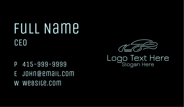 Modern Sports Car  Business Card Design Image Preview