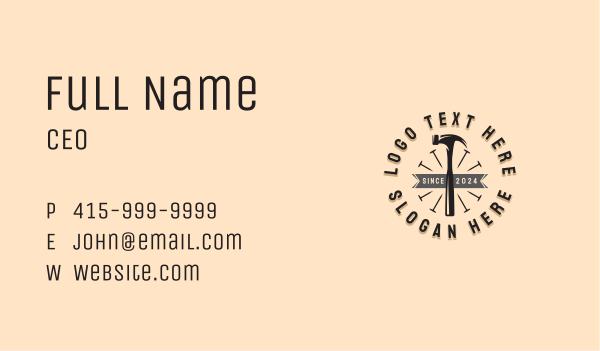 Hammer Repair Carpentry Business Card Design Image Preview