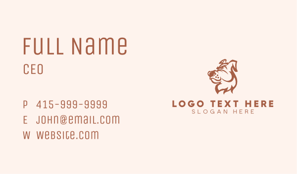 Bulldog Dog Grooming Business Card Design Image Preview
