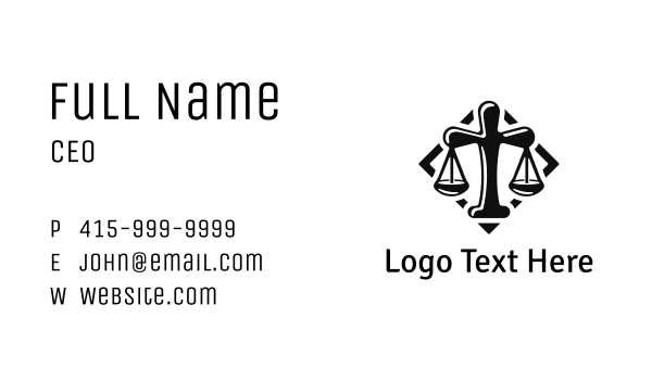 Religious Law Business Card Design