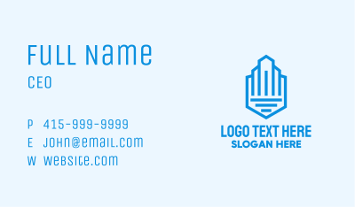 Blue Tower Shield Business Card Image Preview