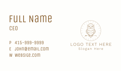 Perched Owl Arrow Business Card Image Preview