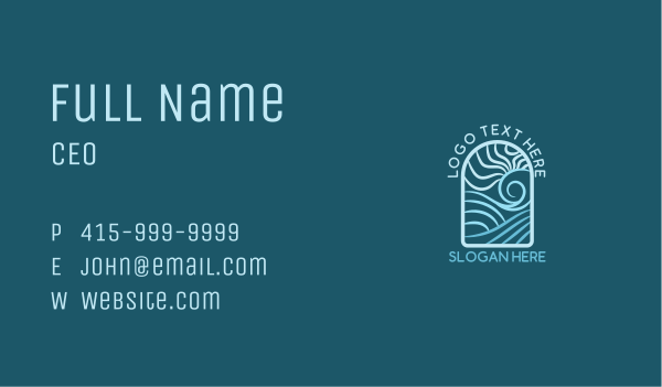 Abstract Arch Wave Business Card Design Image Preview
