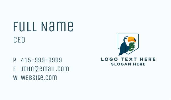 Tropical Toucan Bird Business Card Design Image Preview