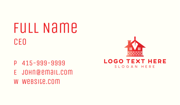 Masonry Trowel Construction Business Card Design Image Preview