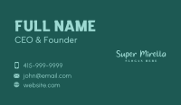 Green Feminine Wordmark Business Card Image Preview