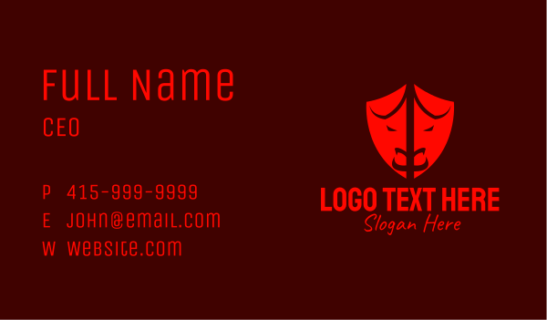 Red Bullfight Shield  Business Card Design Image Preview