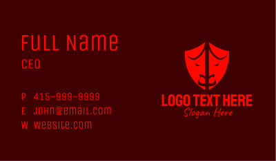 Red Bullfight Shield  Business Card Image Preview