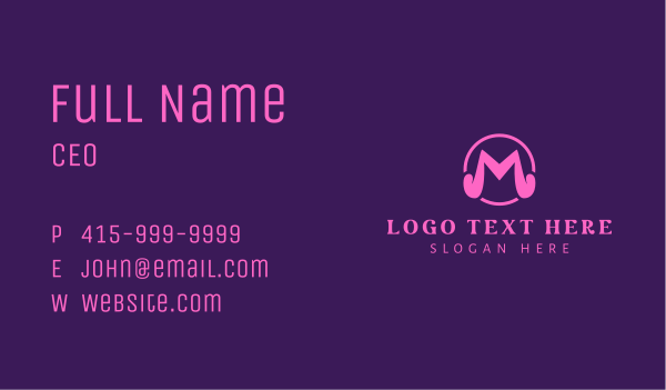 Pink Letter M Business Card Design Image Preview