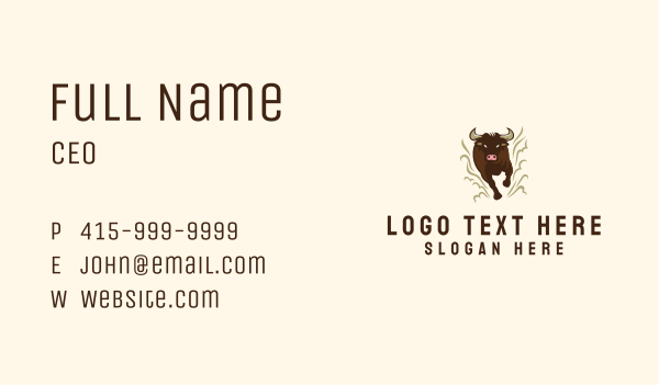 Fast Raging Bull Business Card Design Image Preview