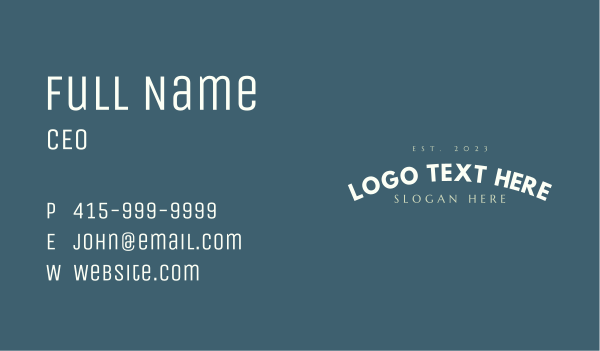 Simple Generic Wordmark    Business Card Design Image Preview