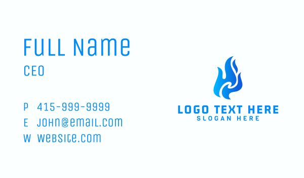 Flaming Fire Torch Business Card Design Image Preview