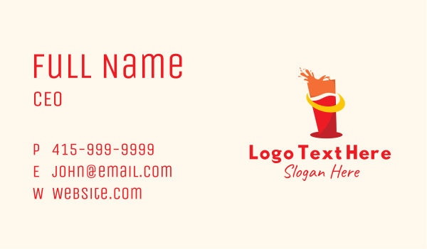 Juice Drinking Glass Business Card Design Image Preview