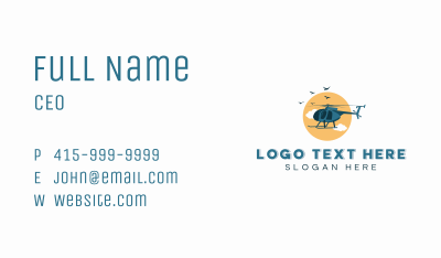 Helicopter Air Transportation Business Card Image Preview