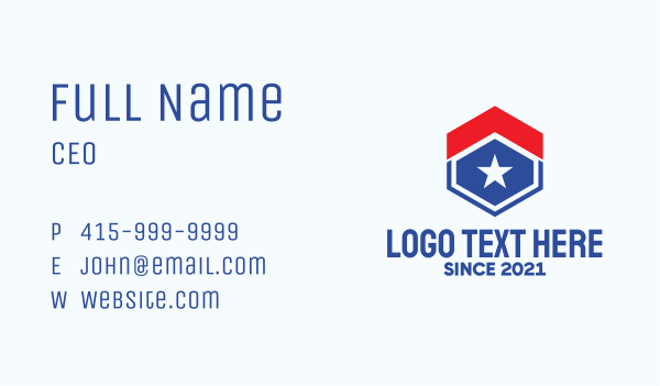 Hexagon Patriot House  Business Card Design Image Preview