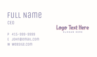 Cute Whimsical Wordmark Business Card Image Preview
