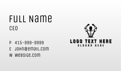 Muscular Man Bodybuilder Business Card Image Preview