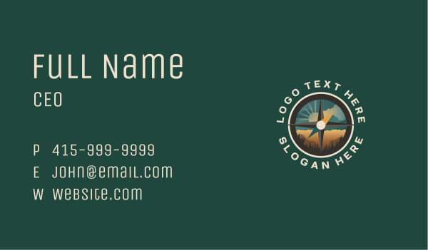 Compass Nature Outdoor Business Card Design Image Preview