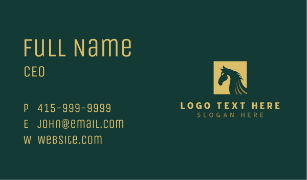 Equine Horse Stable Business Card Design Image Preview