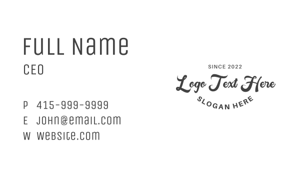 Black Retro Wordmark Business Card Design Image Preview