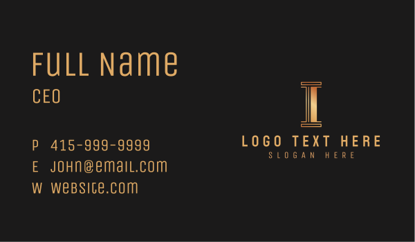 Pillar Lawyer Firm  Business Card Design