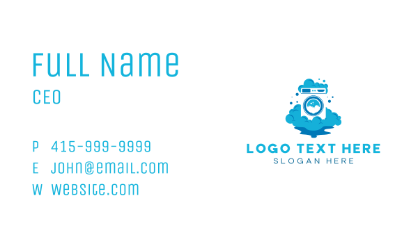 Washing Machine Bubbles Cleaner Business Card Design Image Preview