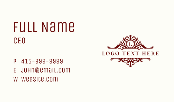 Luxury Floral Ornament Business Card Design Image Preview