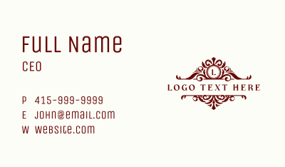 Luxury Floral Ornament Business Card Image Preview