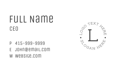 Traditional Round Wordmark Business Card Image Preview