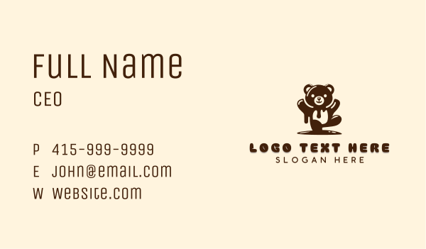 Teddy Bear Chocolate Business Card Design Image Preview