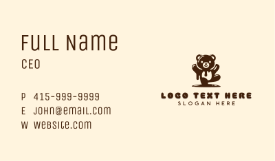 Teddy Bear Chocolate Business Card Image Preview