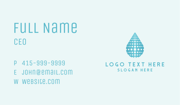 Water Droplet H2O Business Card Design Image Preview