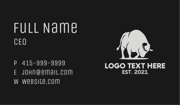 Strong Mad Bison  Business Card Design Image Preview
