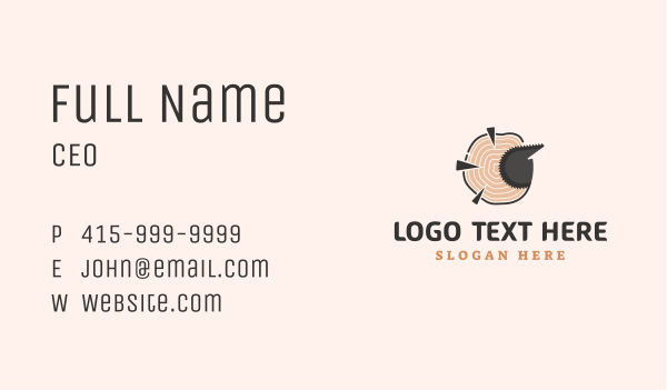 Log Timber Chainsaw Business Card Design Image Preview