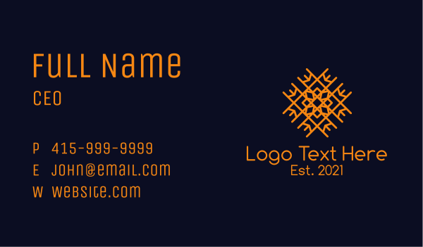 Orange Floral Tiling Business Card Design Image Preview