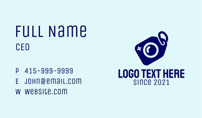 Blue Camera Tag  Business Card Image Preview