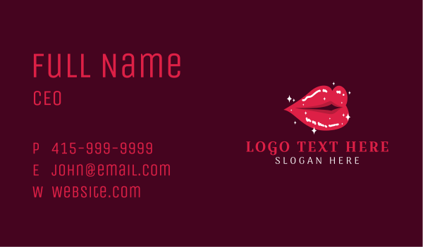 Shiny Cosmetics Lips Business Card Design Image Preview