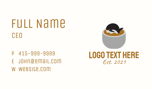 Whale Cafe Coffee Business Card Design Image Preview