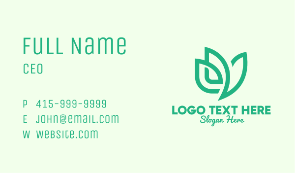 Green Eco Bird Business Card Design Image Preview