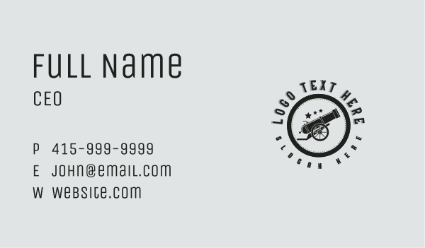 Army Cannon Weapon Business Card Design Image Preview