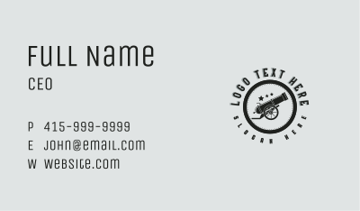 Army Cannon Weapon Business Card Image Preview