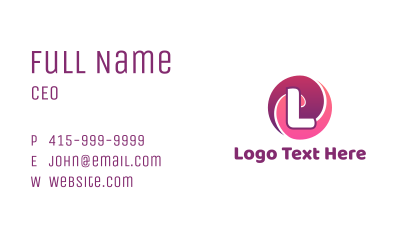 Sweet Pink Letter Business Card Image Preview