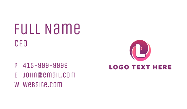 Sweet Pink Letter Business Card Design Image Preview